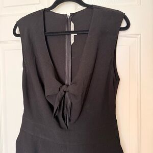 RACHEL Rachel Roy Black Front Tie Romper with Pockets